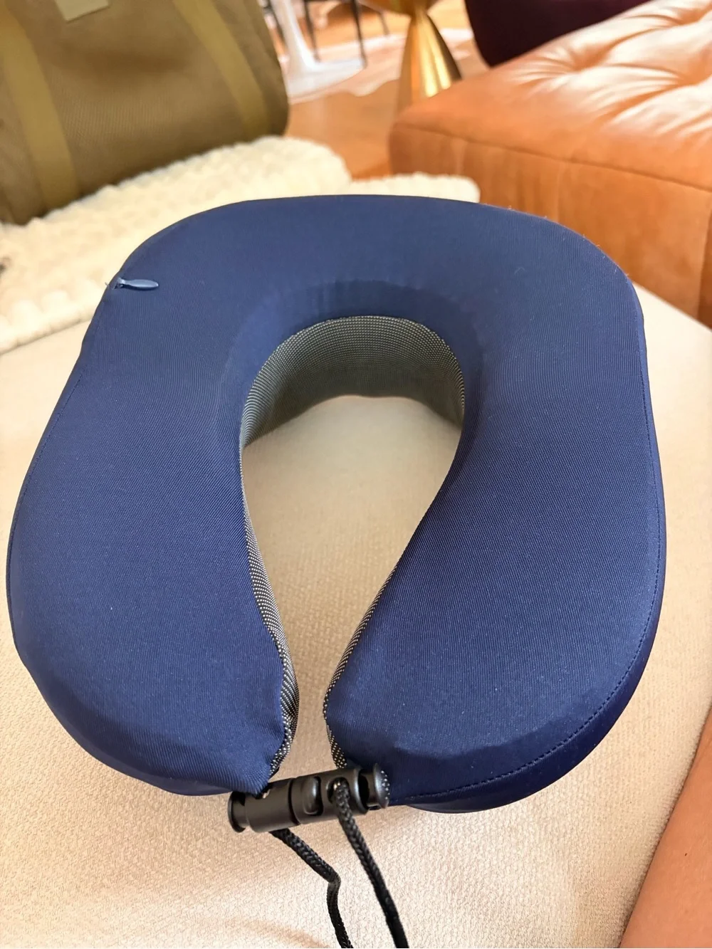 Navy/Gray Memory Foam Ergonomic Travel Neck Pillow